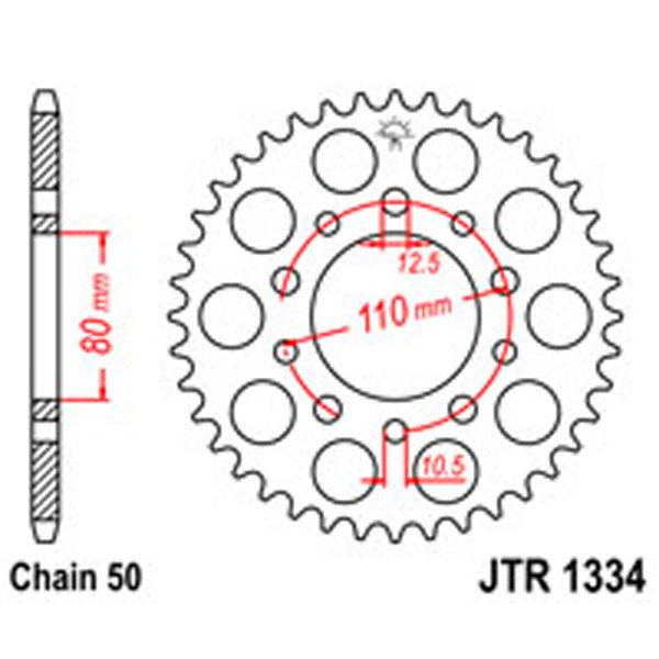 JT JT Rear Sprockets R/W 1334/334/341-41 HON DUAL COMBINATION